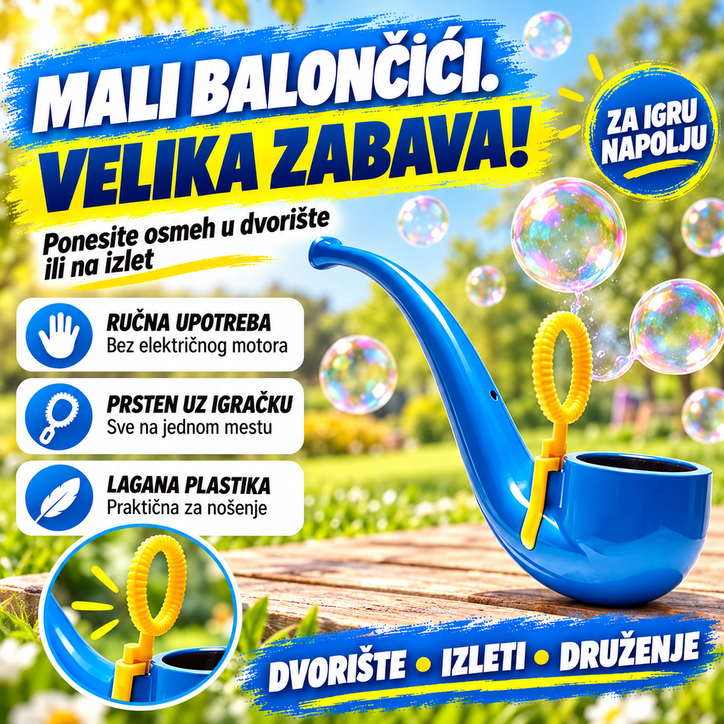 Ručna igračka za sapunske balončiće – šarena zabava za dvorište i izlete