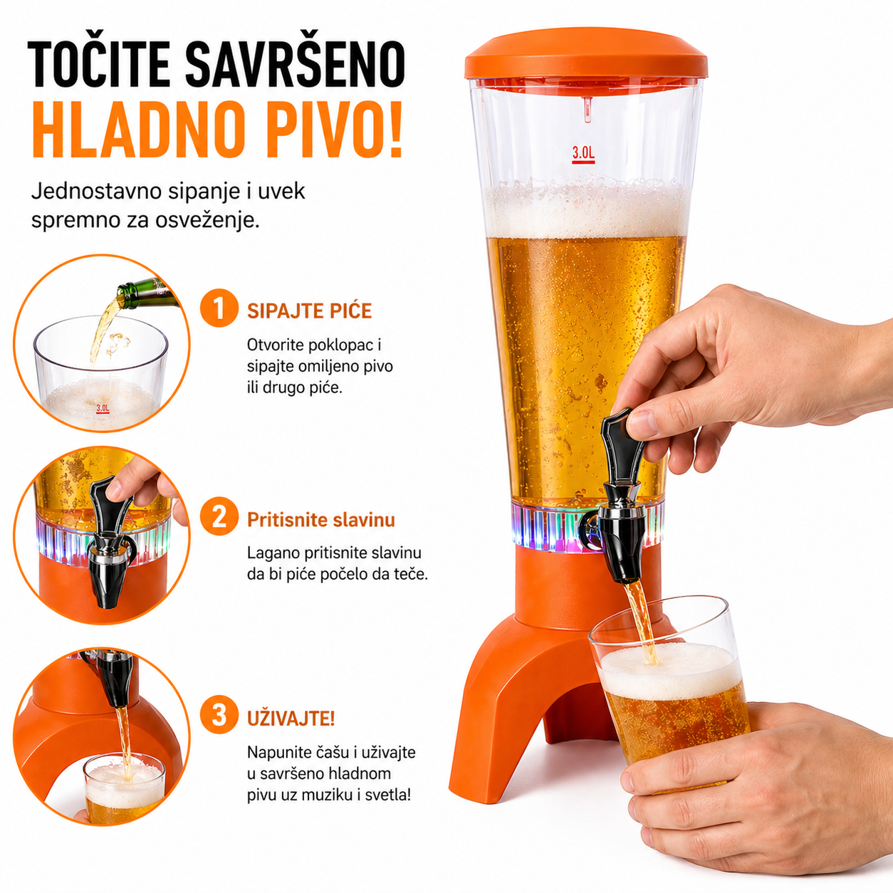 Točilica za pivo sa Bluetooth zvučnikom – pravi party centar