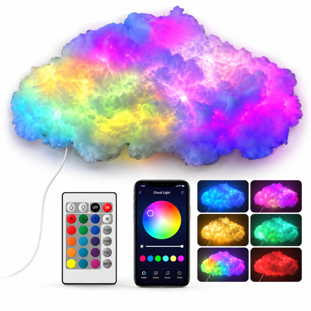 3D RGB LED oblak sa svetlosnim efektima – 200 cm