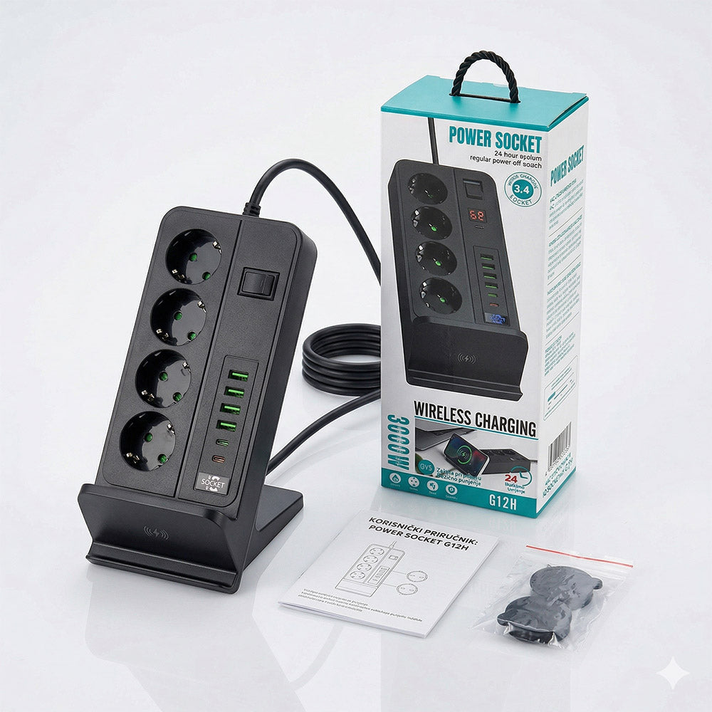 Multifunkcionalni produžni kabl sa USB i Type-C portovima – 10 uređaja na jednom mestu