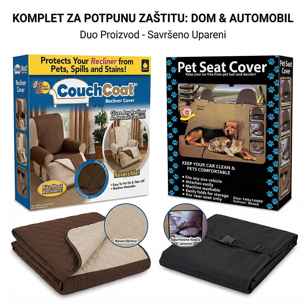 Duo set zaštite za nameštaj i auto – bez dlaka, mrlja i nereda od ljubimaca
