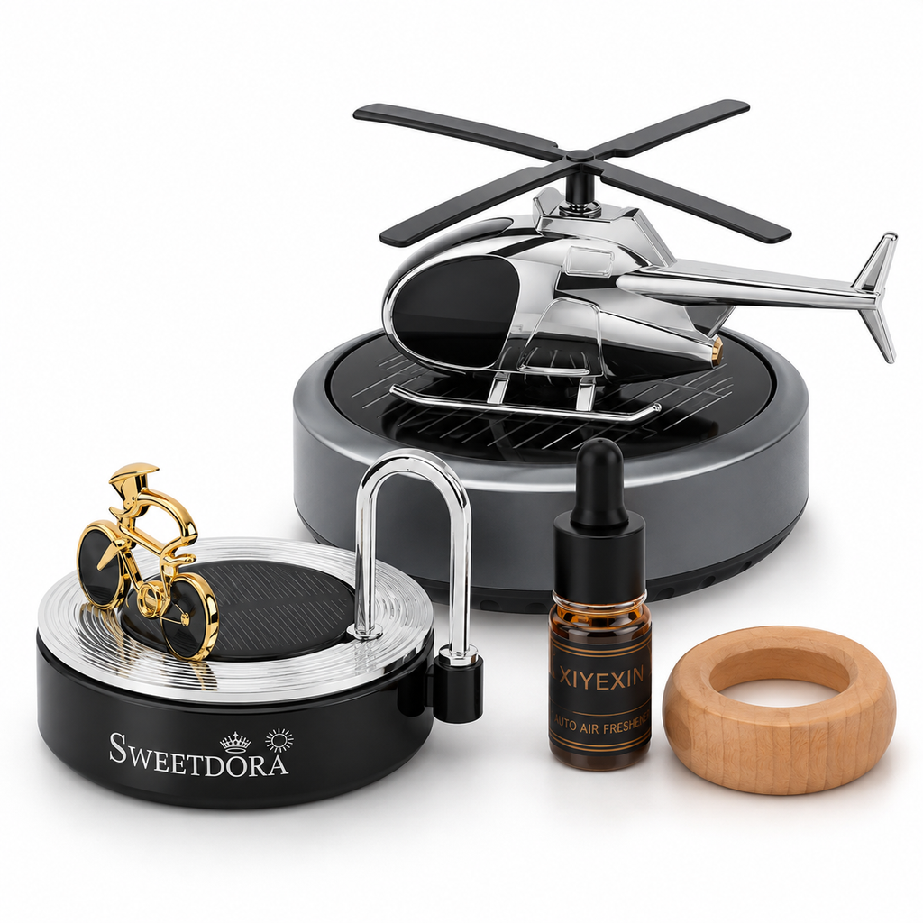 Solarni helikopter aroma difuzor za auto + eterična ulja gratis