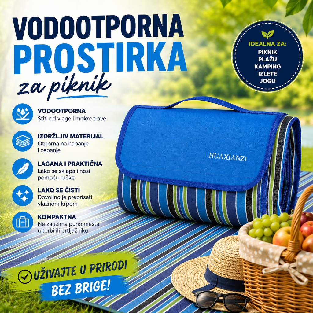 Vodootporna prostirka za piknik