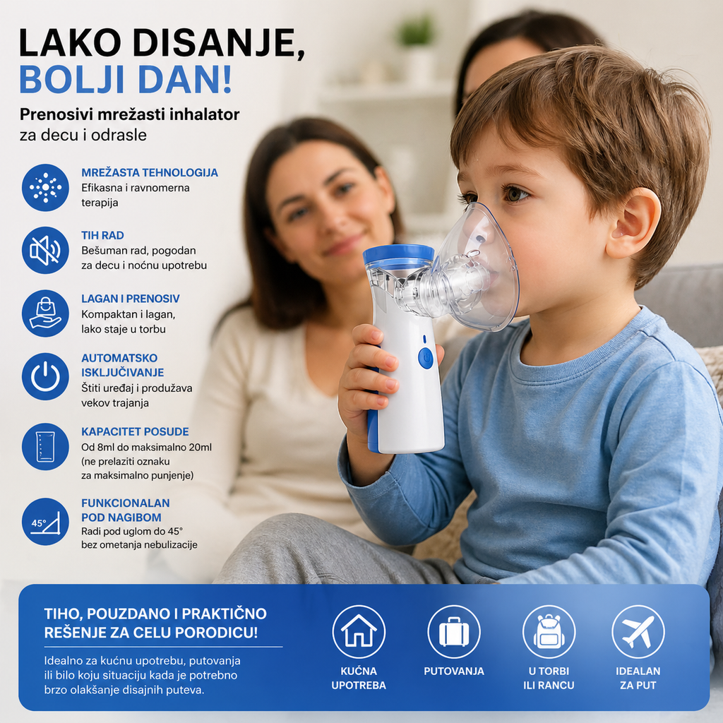 Prenosivi inhalator – tiho olakšanje disanja gde god da si