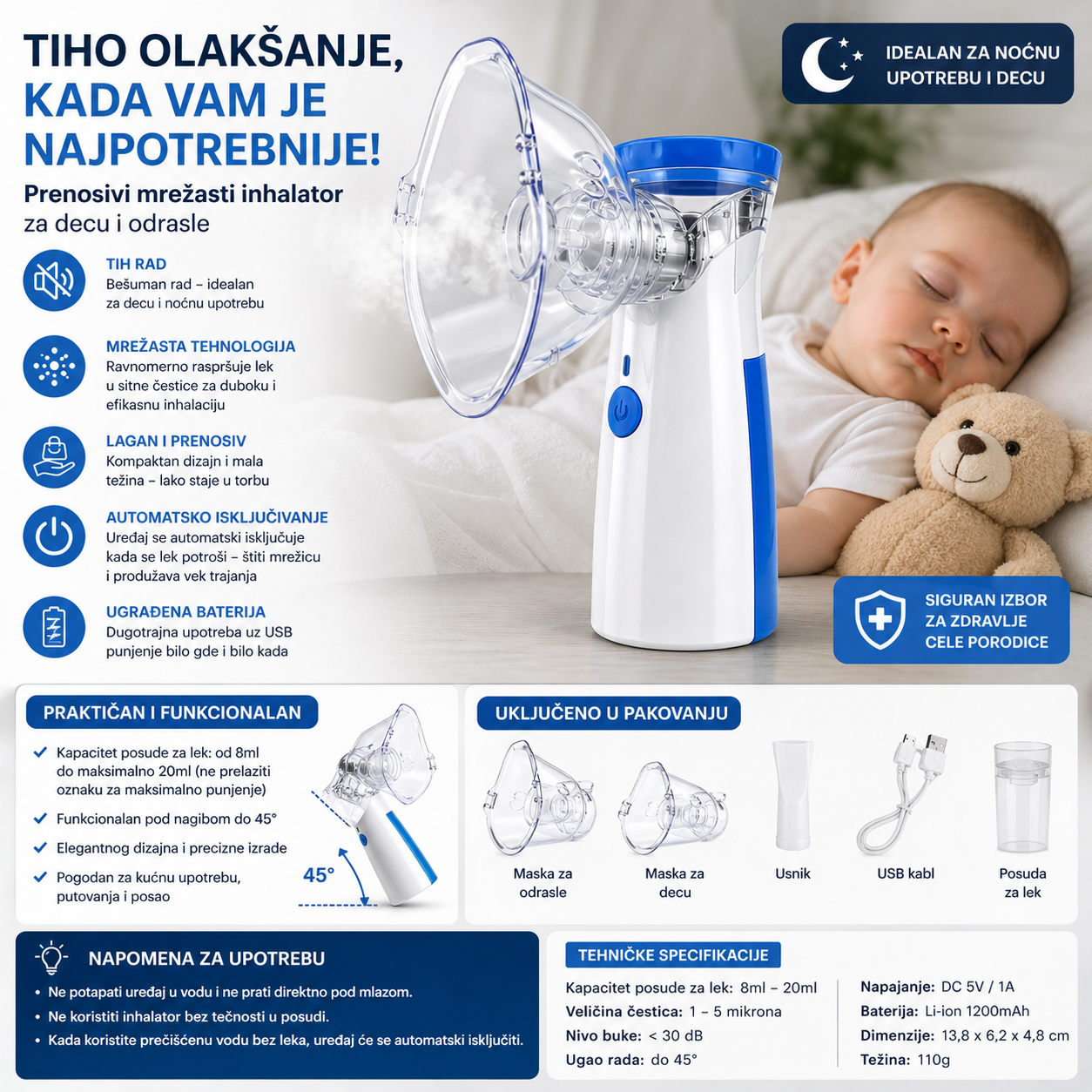 Prenosivi inhalator – tiho olakšanje disanja gde god da si