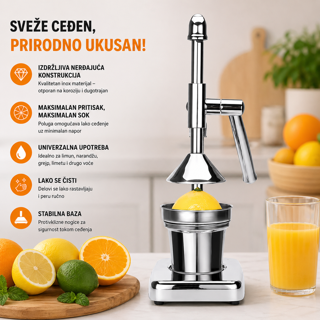 Ručni sokovnik za citrus – svež sok za tren