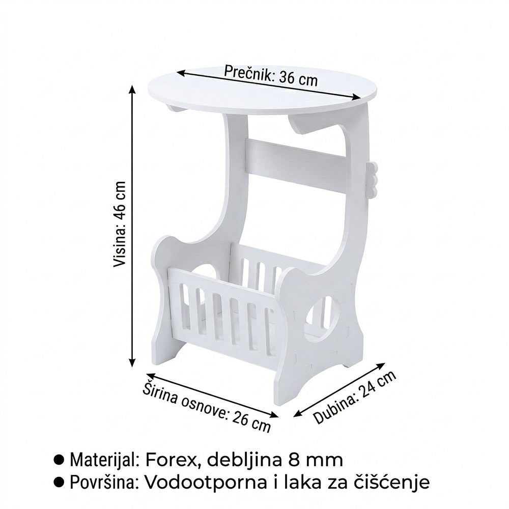 2u1 mini stočić sa dodatkom za odlaganje – stil i funkcionalnost u jednom