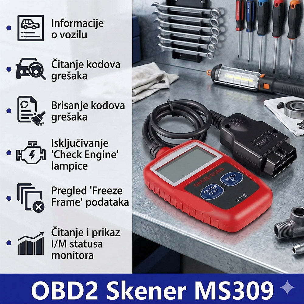 OBD2 skener V500 – čitač i brisač grešaka motora za brzo očitavanje dijagnostike