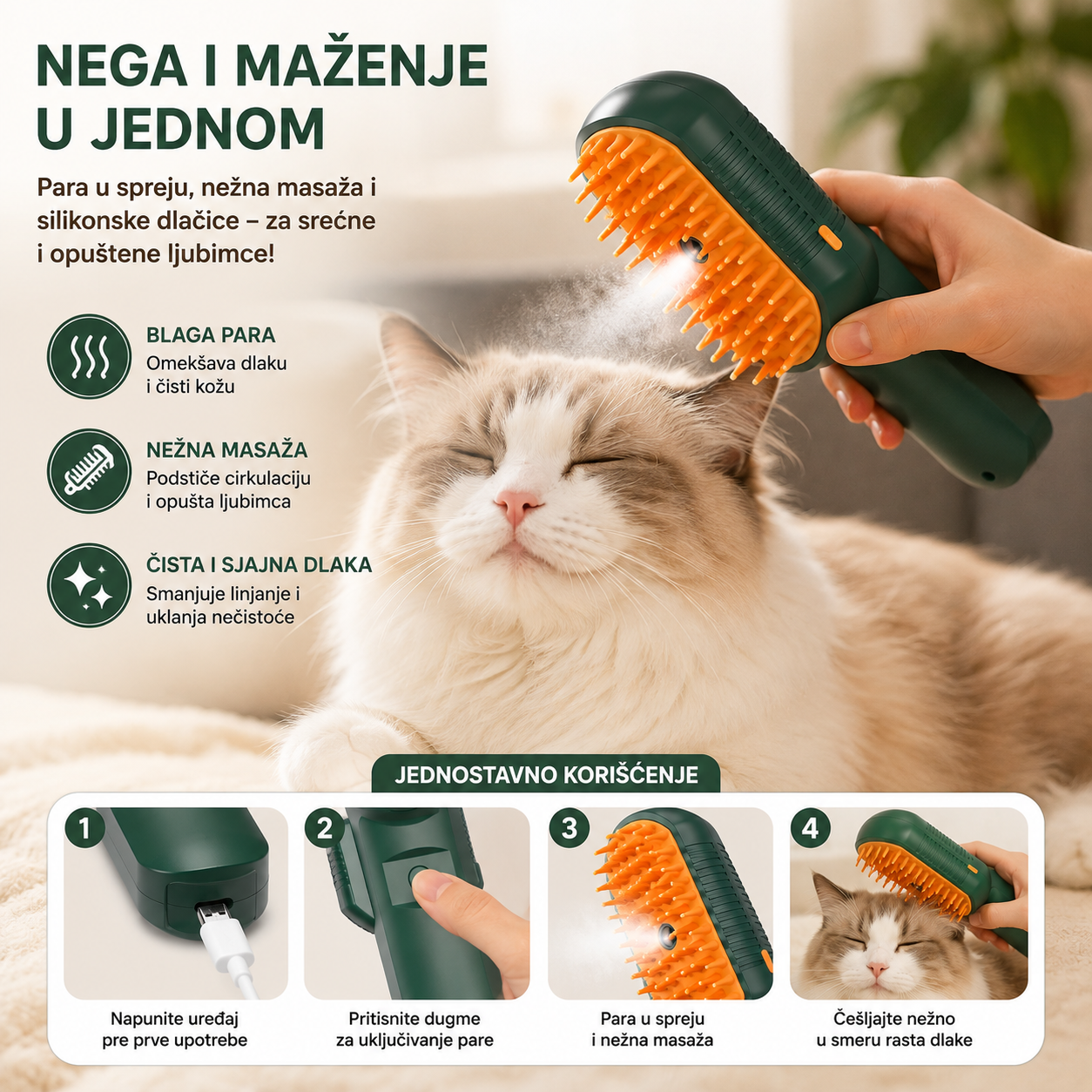 Parni masažer za negu vlasišta