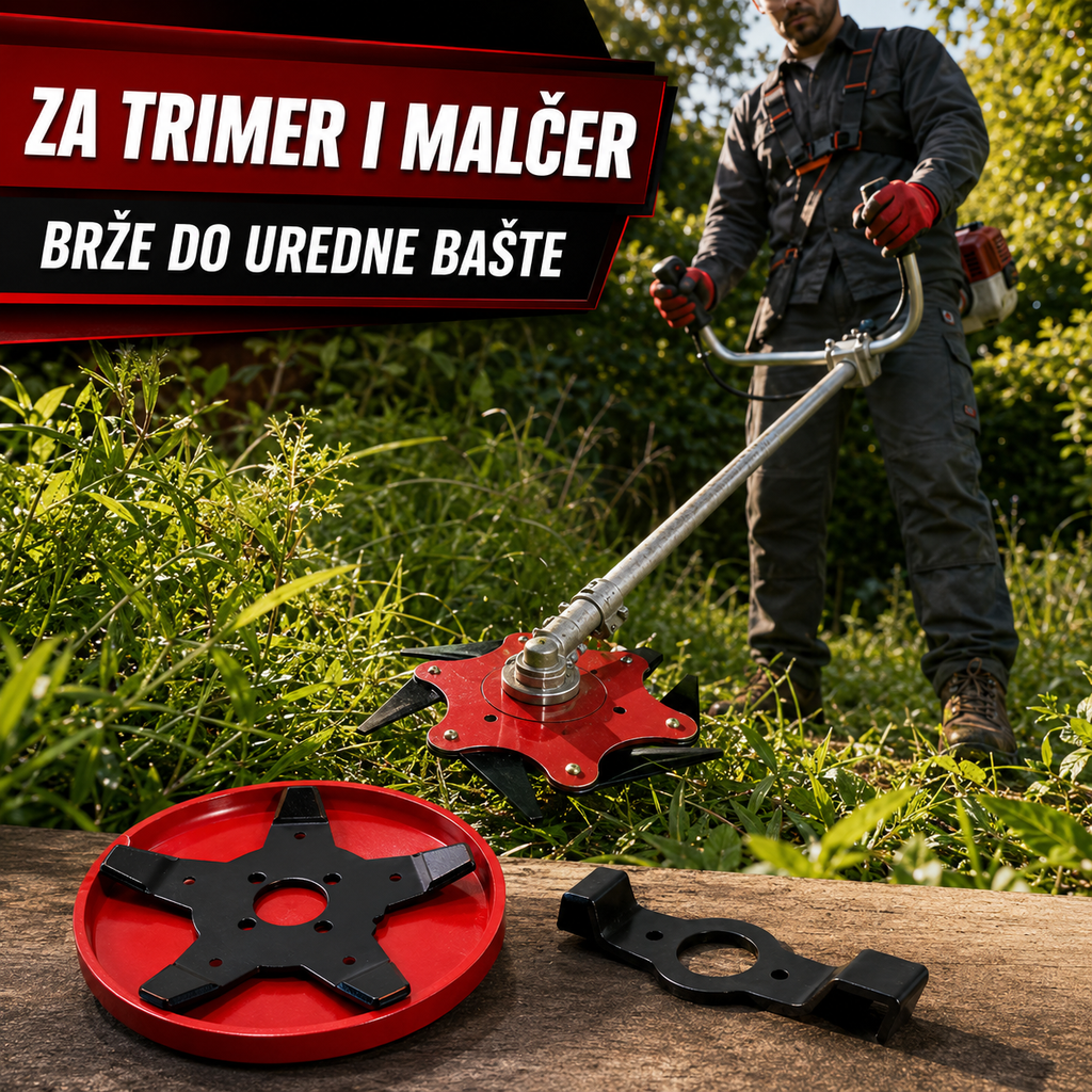 2 U 1 NOŽEVI ZA TRIMER – ŠESTOKRAKA GLAVA I UNIVERZALNI SWORD NOŽ MALČER