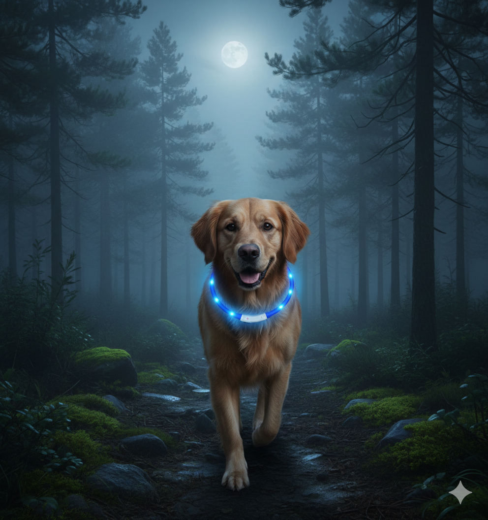 LED ogrlica za pse – podesiva i USB punjiva (veličina S)