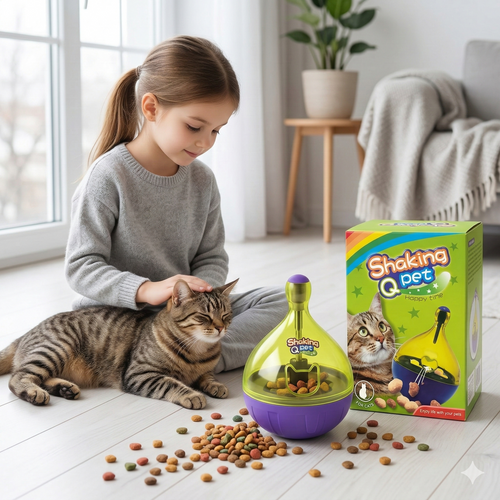 2u1 igračka hranilica – dozator granulica za pse i mačke (posuda + igra)