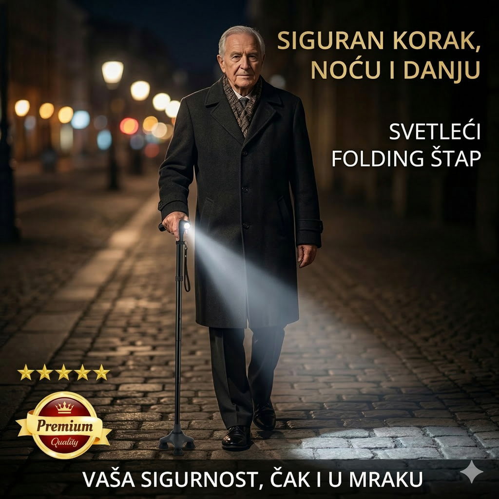 Rasklopivi štap za hodanje sa LED svetlom