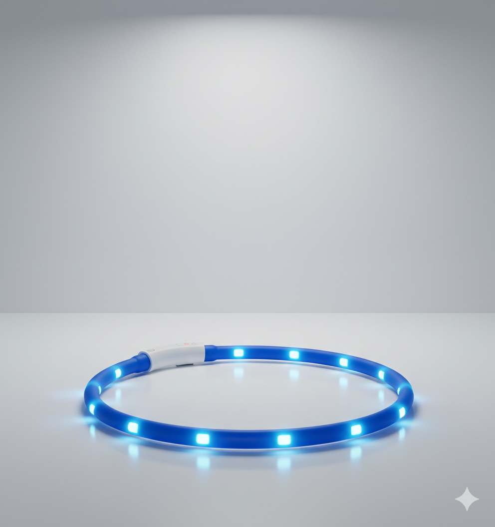 LED ogrlica za pse – podesiva i USB punjiva (veličina S)