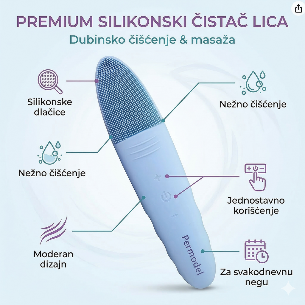 Silikonska četka za dubinsko čišćenje lica i uklanjanje šminke
