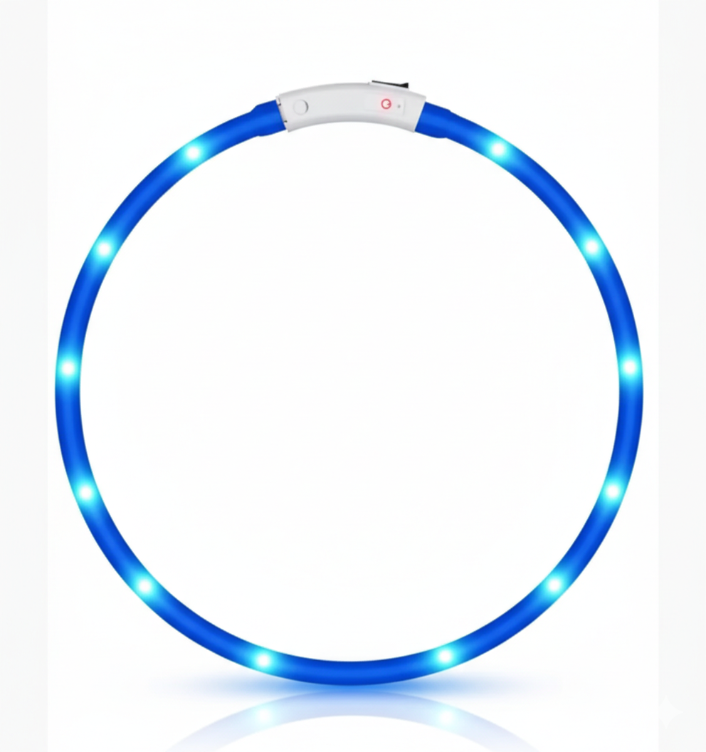 LED ogrlica za pse – podesiva i USB punjiva (veličina S)