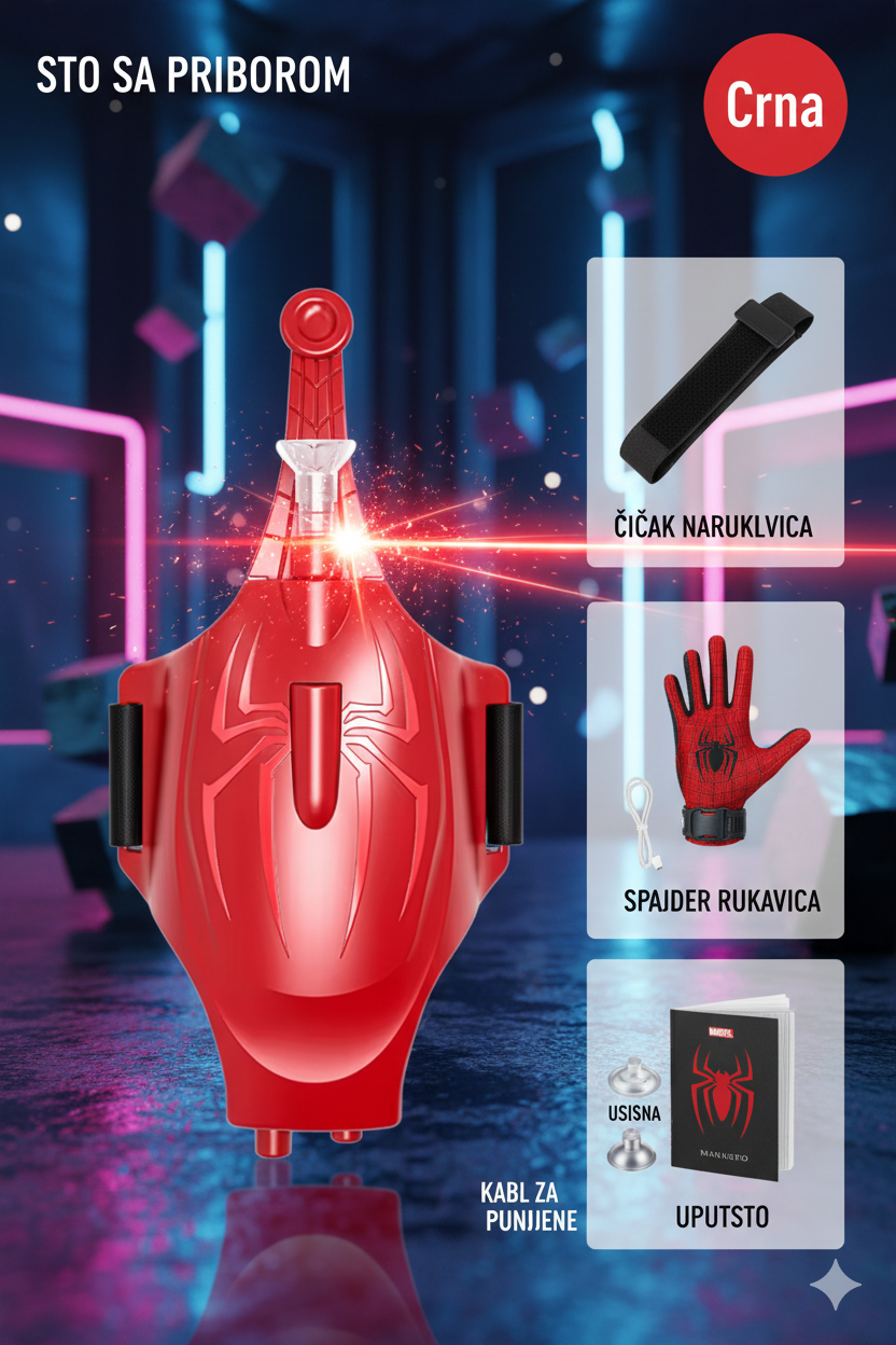 Spider Launcher rukavica – akciona igračka sa izbacivanjem „paučine“