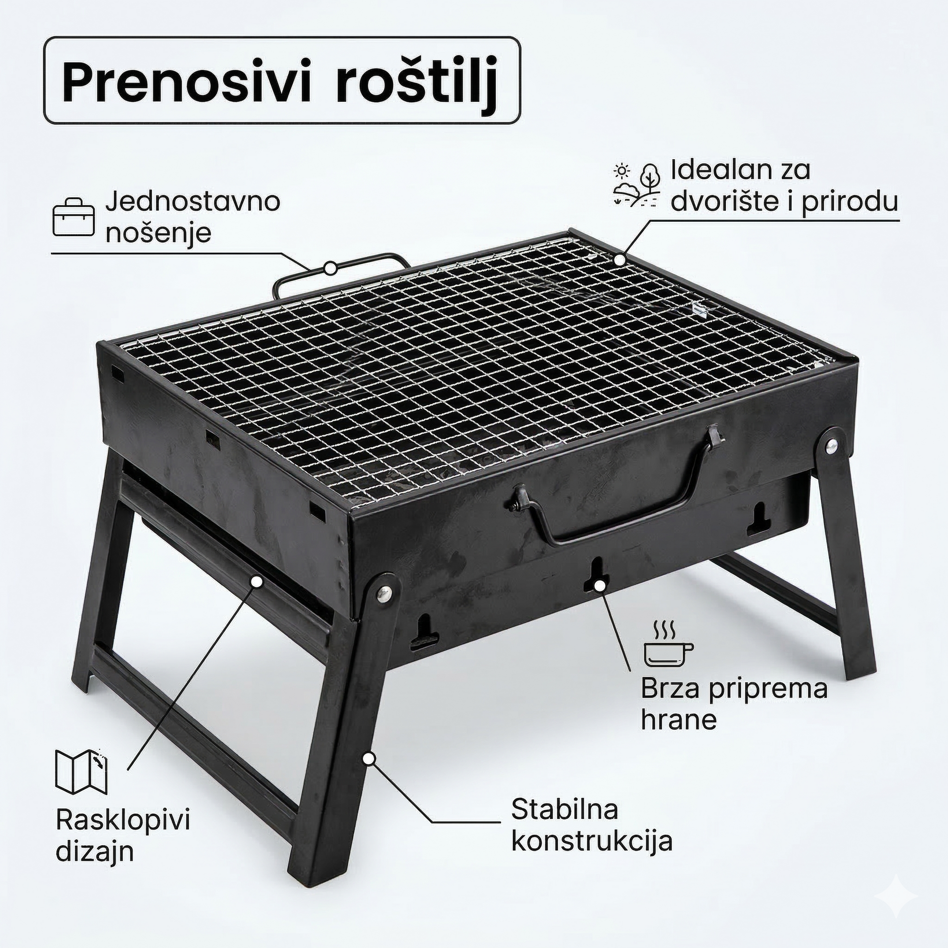 Sklopivi roštilj za lako uživanje u prirodi