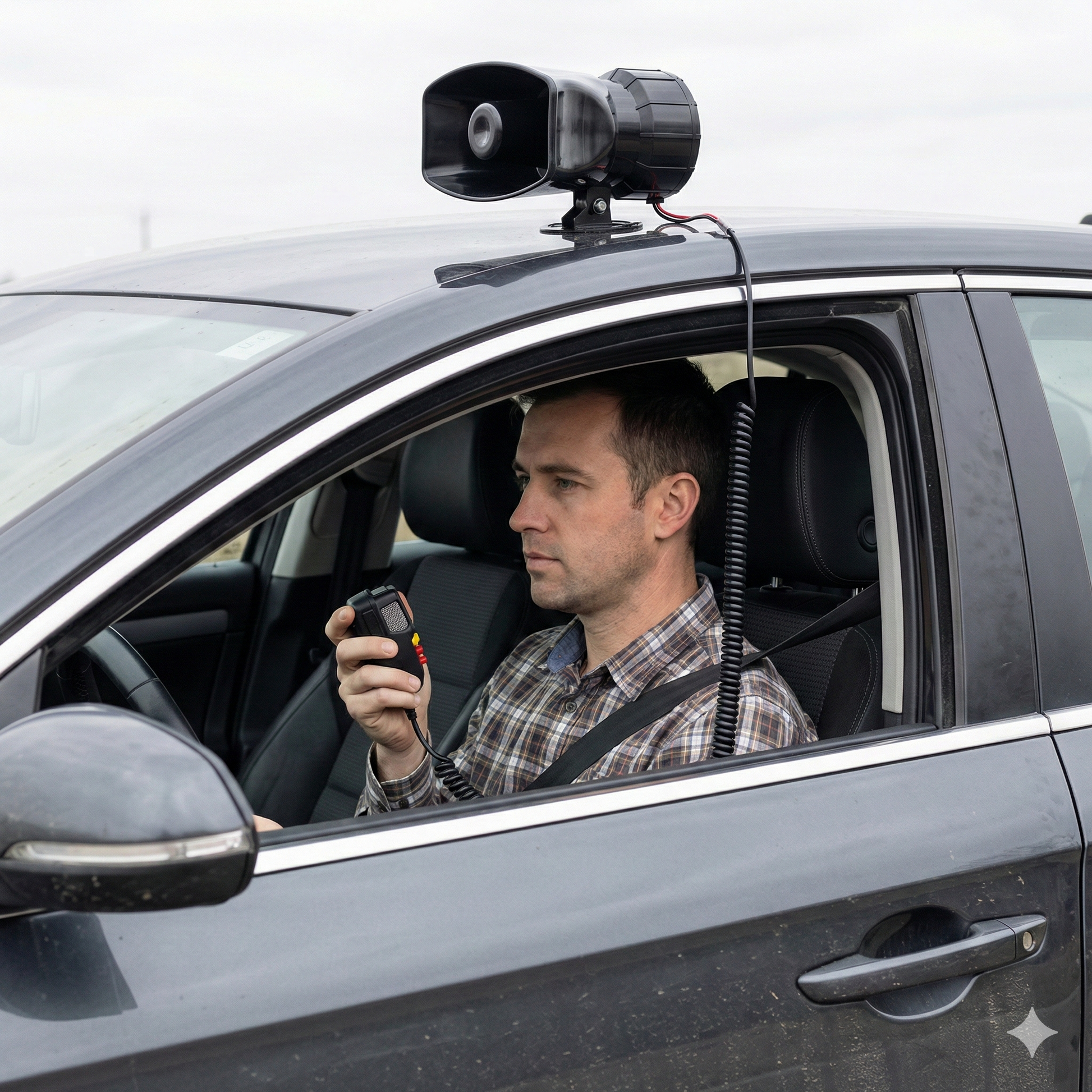 AUTO MEGAFON SIRENA 12V – 100W SA MIKROFONOM (5 ZVUKOVA)