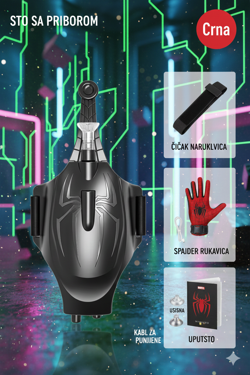 Spider Launcher rukavica – akciona igračka sa izbacivanjem „paučine“
