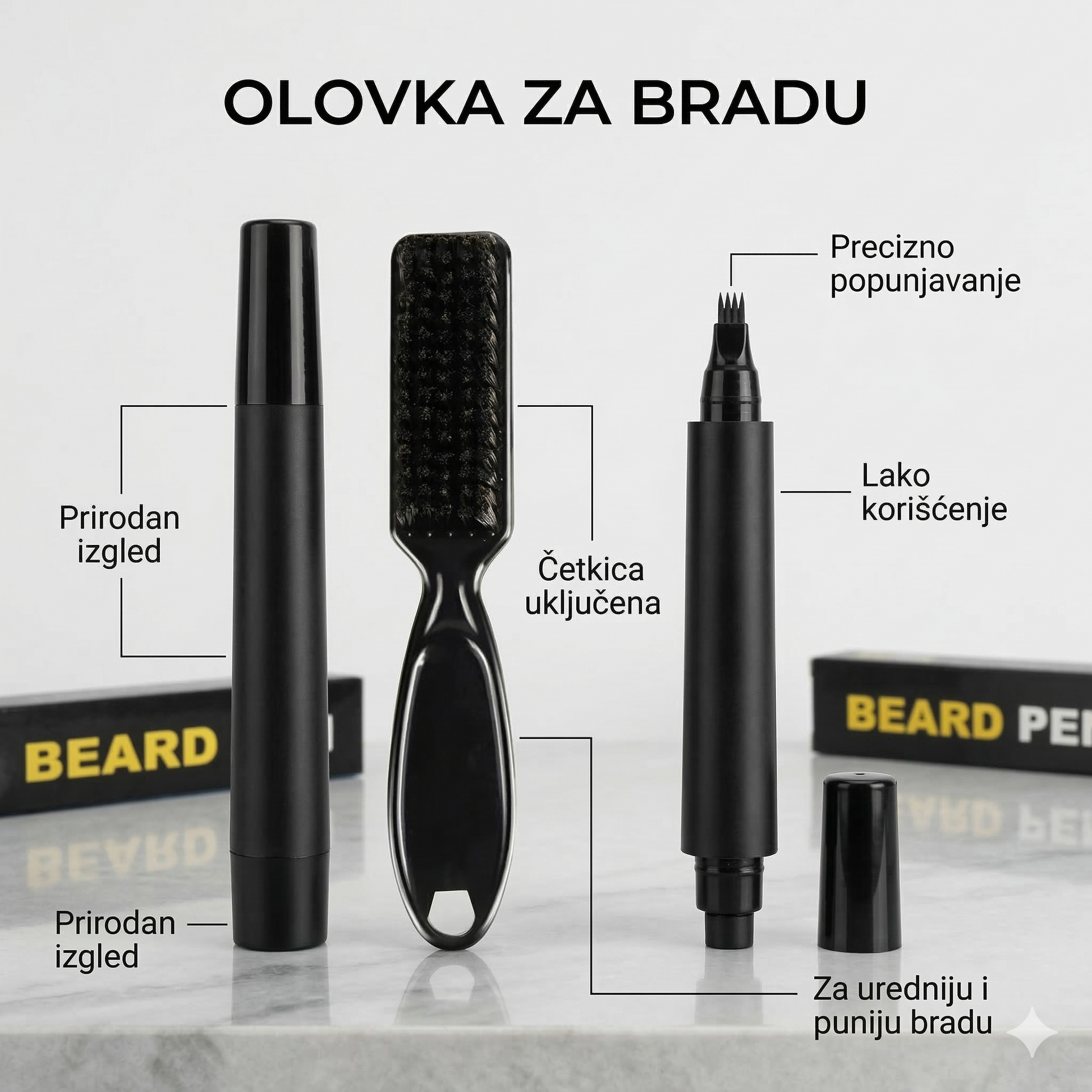 Precizna olovka za puniju i uredniju bradu
