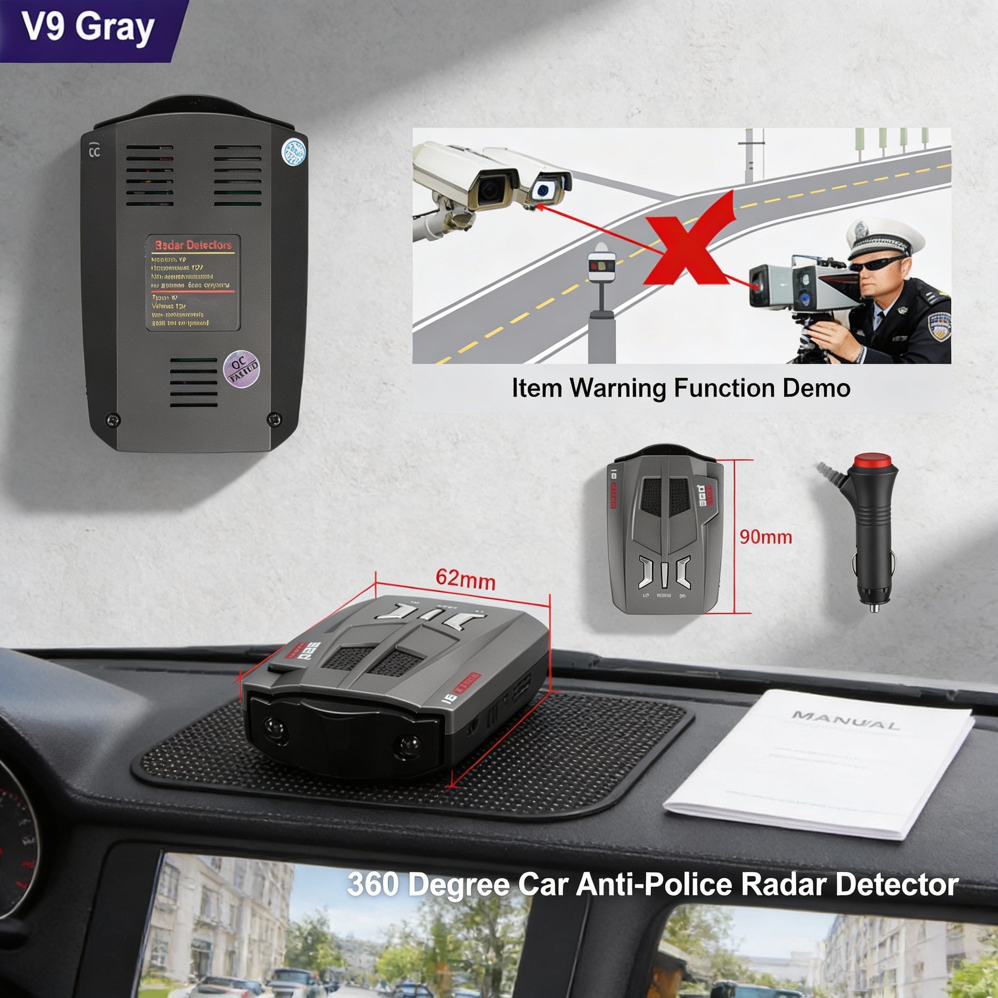 Radar detektor za auto V9 360° zaštita na svakom kilometru